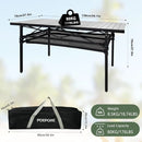 Large Folding Camping Table Aluminum with Storage for 4-6 People 55"X27.5" Roll Up Tall Outdoor Portable Table Lightweight with Carry Bag for Picnic BBQ Backyard Beach by GreenHaven Gardens