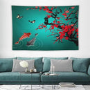 Houselerax Japanese Koi Fish Tapestry, Cherry Blossoms Asian Oriental Green Teal Floral Branch Koi Fish Carp Tapestries Wall Hanging for Bedroom Living Room Office Decor 60"x40" by CozyNest Decor