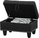 Ottoman Rectangular Storage Ottoman Bench, Footrest Stool Footstool with Lid for Living Room, Bedroom, Entryway, Brown, 28.5"x19.5"x17.5" by CozyNest Decor