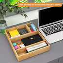 Bamboo Kitchen Drawer Organizer, Wooden Storage Box for Utensil Organizer Silverware Tray Cutlery Holder Flatware Containers - Multi-Use Deep Drawer Dividers Organizer for Bathroom, Jewelry (9"6"2.5") by CozyNest Decor