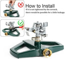 STYDDI Heavy Duty Impact Pulsating Sprinkler for Yard, All Metal Adjustable Rotating Circular Impulse Lawn Sprinkler for Medium to Large Areas, Lawn and Garden, Coverage up to 5,800 Sq. Ft by GreenHaven Gardens