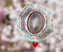 Wind Spinner Mandala Mystique 12 inches – 3D Stainless Steel – Laser Cut Metal Art Geometric Pattern - Hanging Wind Spinner, Kinetic Yard Art Decorations - Indoor/Outdoor Decor by GreenHaven Gardens
