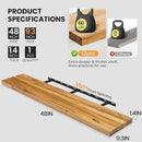Fun Memories Floating Shelves for Wall, 48"x9.3" Rustic Solid Elm Wood Shelves, Heavy-Duty Wall Mounted Shelves with Invisible Brackets for Living Room, Bedroom, Kitchen, Natural Finish by CozyNest Decor