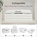 Medium 15" 21 Quart Collapsible Stackable Storage Bins with Lids, 3 Packs White Foldable Fabric Closet Boxes Heavy-duty Linen Cube Baskets Container for Bedroom Office (15 x 11 x 8) by CozyNest Decor