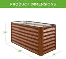 Best Choice Products 4x2x2ft Outdoor Metal Raised Garden Bed, Deep Root Planter Box for Vegetables, Flowers, Herbs, and Succulents w/ 119 Gallon Capacity - Wood Grain by GreenHaven Gardens
