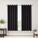 ChrisDowa Blackout Curtains 70 inches Wide for Bedroom - 2 Panels Set Extra Wide Grommet Thermal Insulated Room Darkening Curtains for Living Room (Black, 70 x 63 Inch) by CozyNest Decor