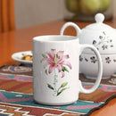 Customized Lily Flower Accent Cup, Novelty Flower Design Mug 11oz 15oz, Personalized Name Lily Lover Ceramic Cup, Custom Flower Decorative Mug, Unique Coffee Cup For Girl by CozyNest Decor
