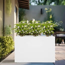 Galvanized Steel Planter Box-No Installation Required Metal Rectangular Block Long Box Planter Modern Outdoor Planters All-Weather Use with Drainage Holes for Patio/Porch, 36×24×12IN（White） by CozyNest Decor