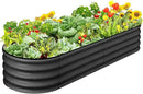 2 Pcs 4.5x2x1.5ft Oval Raised Garden Bed,Galvanized Raised Beds,Open-Ended Base Metal Raised Planter Beds,Garden Bed Outdoor,Planter Raised Boxes for Vegetables, Flowers,Tool-Free Asse,Gray by CozyNest Decor