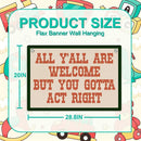 Welcome Sign Funny Welcome Banner, Trendy Retro Wall Hanging, Wall Decor, Banner Flag, Wall Flag Classroom Playroom Home Entryway Living Room Office Decor, Banner for Room, Red by TinyTreasures Baby Boutique
