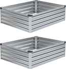 4x3x1ft(2 Pack) Galvanized Raised Garden Bed,Outdoor Planter Box Metal Patio Kit Planting Bed for Vegetables Flowers Herb,Silver by GreenHaven Gardens