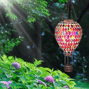 VOREEN Hot Air Balloon Solar Lantern, Mosaic Solar Outdoor Hanging Wind Light, Waterproof, Patio Festive Decor, Easter Gifts for Mom Father Grandma, Red by GreenHaven Gardens