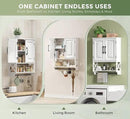 Bathroom Cabinet Wall Mounted, White Bathroom Wall Cabinets with Towel Bar and 2 Doors, Wooden Medicine Cabinet with Adjustable Shelf, Open Storage by CozyNest Decor