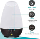 HealthSmart 500ML Essential Oil Diffuser for Large Rooms, Cool Mist Humidifier and Aromatherapy Diffuser, Adjustable Timer, Mist Mode and 7 LED Light Colors, White (Pack of 1) by TinyTreasures Baby Boutique