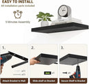 36 Inch Floating Shelves, 36"x9.25"x1.5" Inch Deep Floating Shelves for Wall, Wooden Shelves for Bathroom, Bedroom, Living Room, Black by CozyNest Decor