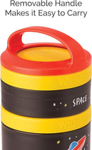 Whiskware Stackable Snack Containers for Kids and Toddlers, 3 Stackable Snack Cups for School and Travel, Space (Pack of 1) by TinyTreasures Baby Boutique