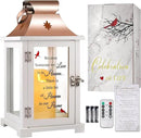 Memorial Lantern, Sympathy Gifts for Loss of Mom/Dad/Loved One, Bereavement Gifts, in Memory of Loved One Lantern,Celebration of Life, Memorial Gifts, Funeral Lantern,Because we Love is in Heaven by CozyNest Decor