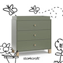 Storkcraft California 3-Drawer Chest with Removable Changing Topper (Olive with Driftwood) – GREENGUARD Gold Certified, Interlocking Drawer System, Pre-Installed Tracks, Easy Assembly by TinyTreasures Baby Boutique