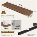 36 Inch Floating Shelves, 9.3 Inch Deep Rustic Wall Shelves - Extra Deeper Wall Mounted Storage Shelves for Bathroom, Kitchen, Living Room (Walnut, Set of 2) by CozyNest Decor