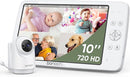 bonoch MegaView Baby Monitor No WiFi, 10" 720p Video Baby Montior with Camera and Audio, Up to Quad Split Screen, 10000mAh Battery, VOX Mode, Remote PTZ, Night Vision, for Multi-Child, Pets, Elderly by TinyTreasures Baby Boutique