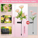 Solar Garden Lights Outdoor, 4 Pack Solar Flowers Lights,12 Head Waterproof Flower with Glowing Stems, Outdoor Solar Light for Yard, Pathway, Garden Decor & Gardening Gift by GreenHaven Gardens