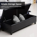 HOMCOM 51" Ottoman Storage Bench, Faux Leather Storage Chest with Lift Top, Tufted Ottoman for Living Room, Entryway, Black by CozyNest Decor