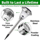BEAU JARDIN 8 Pack Solar Pathway Lights Outdoor Stainless Steel Lights Solar Powered Waterproof Glass High Lumen Garden Landscape Path Yard Walkway Driveway Outside Color Changing Cool White Silver by GreenHaven Gardens