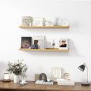 Picture Ledge Shelf, Wood Floating Shelves Set of 2, 36 inch Picture Ledge Shelves, Photo Ledge Nursery Book Shelves Wall Mounted for Living Room Kids' Room Bedroom, Color Oak by TinyTreasures Baby Boutique