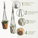 Artilady Macrame Hanging Planter for Indoor Plants, Boho Woven Plant Hanger Large Hanging Flower Pot Holders Outdoor Baskets Storage No Tassels Sage Green Wall Decor by GreenHaven Gardens