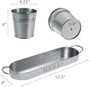 Barnyard Designs Indoor Herb Garden Planter Set with Tray, Metal Windowsill Plant Pots with Drainage for Outdoor or Indoor Plants, Set/3 (Galvanized) by GreenHaven Gardens