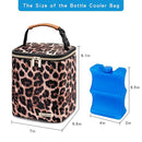 BreastMilk Cooler Bag with Ice Pack Fits 4 Baby Bottles Up to 9 Ounce, Baby Bottle Bag for Nursing Mom Daycare-Leopard Print by TinyTreasures Baby Boutique