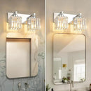 Modern Bathroom Vanity Light 2-Lights Chrome Crystal Bathroom Wall Light Vanity Light Fixtures，12.59-inch Modern Minimalist Design by CozyNest Decor