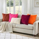 decorUhome Fall Throw Pillow Covers 26x26 Inch Set of 2, Soft Plush Decorative Faux Fur Orange Solid Couch Pillow Covers, Accent Farmhouse Neutral Square Euro Pillow Cases for Sofa Bed Living Room by CozyNest Decor