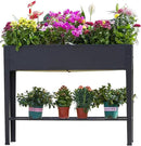 Raised Garden Bed, Elevated Planter Black Metal Plant Box with Legs Standing Garden Stand Drainage Holes Black (Black 40" L x 11" W x 31" H) by GreenHaven Gardens
