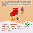 Organic Cotton Stuffed Animal Rattle Baby Toys, Plush Stocking Cuddle Cloth and Hand Grip Christmas Tree Ring Rattles Plush Toy Set for Newborns Infant Boys Girls, 2 PCS by TinyTreasures Baby Boutique