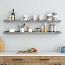 48 Inch Long Floating Shelves for Wall, Solid Pine Wood Picture Ledge Shelves with Lips, Nursery Book Shelves for Toys Storage Living Room Bedroom Photo Frames (2 Pcs, Grey) by TinyTreasures Baby Boutique