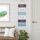 EXCELLO GLOBAL PRODUCTS Large Hanging Wall Sign: Rustic Wooden Decor (Home, Family, Love, Laugh, Live, Happiness) Hanging Wood Wall Decoration (11.75" x 32") by CozyNest Decor