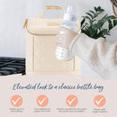 Itzy Ritzy Insulated Bottle Bag – Keeps Bottles Warm or Cool - Holds 3 Bottles & Features Interior Pocket for Ice Pack (Not Included), Milk & Honey by TinyTreasures Baby Boutique