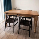 Wishbone Chair Natural Solid Wood Dining Chair/Hans Wegner Y Chair Rattan and Wood Accent Armrest Chairs Set of 4 (Ash Wood + Black 4 Chairs) by CozyNest Decor