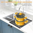 LEMIKKLE Roll Up Dish Drying Rack 17" x 13", Over The Sink Dish Drainer Rack, Foldable Sink Drying Rack, Anti-Slip Silicone Wrapped Dish Drainer for Kitchen Counter (Black) by CozyNest Decor