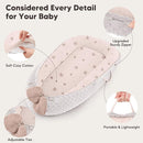 Baby Lounger - Infant Lounger Pillow for Newborn 0-24 Months, Soft, Breathable & Portable Baby Lounger Pillow for Boys & Girls, Cozy Baby Floor Seat for Home & Travel (Pink Star) by TinyTreasures Baby Boutique