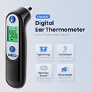 Ear Thermometer for Kids, Babies and Adults, 1 Second Accurate Digital Thermometer, Mute Function, 3-Color Fever Alert, 3 Age Groups, 30 Memory Recall with 20x Probe Covers (LCD-Black) by TinyTreasures Baby Boutique