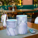 Flickering Flameless Candles, Purple Marble Lavender Liquid LED Candles with Remote Timer, Set of 2 Battery Operated Candle for Valentine Wedding Birthday by GreenHaven Gardens