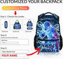 Boys School Backpack, Personalized Football Backpacks for Kids Kindergarten Senior Middle, 17 Inch Lightweight Lightning Bookbag with Custom Name, Cool Back to School Gift by TinyTreasures Baby Boutique