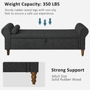 Storage Ottoman Bench for Bedroom, 63" End of Bed Bench with Rolled Arms Upholstered Ottoman Bench Fit for Bedroom, Living Room, Entryway, Linen Dark Gray by CozyNest Decor