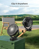 Koonie 10000mAh Clip on Fan Rechargeable, 8-Inch Battery Operated Desk Fan, USB Fan, 4 Speeds, Strong Airflow, Sturdy Clamp for Golf Cart Office Desk Outdoor Travel Camping Tent Gym Treadmill,Black by TinyTreasures Baby Boutique
