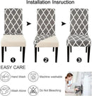 JQinHome Chair Covers for Dining Room 6 Pack, High Stretch Removable Washable Parsons Chair Slipcover for Home Party Hotel Wedding Ceremony (Grey White) by CozyNest Decor