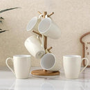 GBHOME 16oz Coffee Mugs Set of 6, Large Ceramic Coffee Mugs for Man, Woman, Dad, Mom, Modern Coffee Mugs Set with handle for Tea/Latte/Cappuccino/Milk/Cocoa. Dishwasher&Microwave Safe,Beige