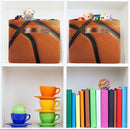 Storage Basket Bin Basketball Organizer Basket Collapsible Shelf Basket Cube with handle for Nursery Bedroom Bathroom, one sizex1 by TinyTreasures Baby Boutique