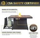 42" Outdoor Fire Pit Table for Patio, Propane Fire Pit Coffee Table with Square Base Patio Heater, CSA Certified, 50,000 BTU Stainless Steel Burner by GreenHaven Gardens